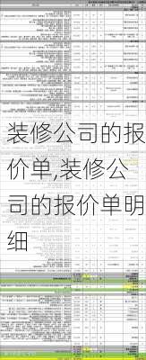 装修公司的报价单,装修公司的报价单明细