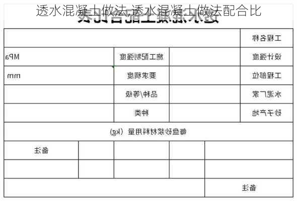 透水混凝土做法,透水混凝土做法配合比