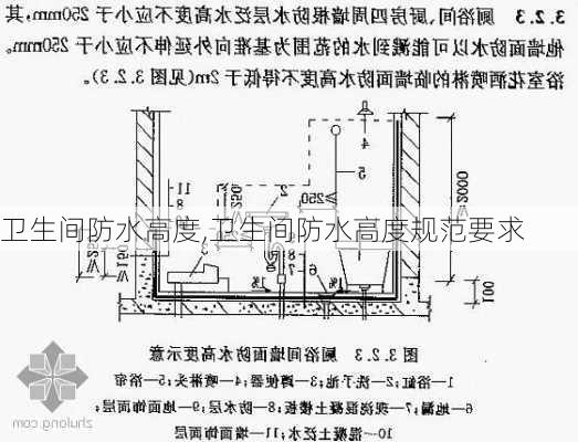 卫生间防水高度,卫生间防水高度规范要求