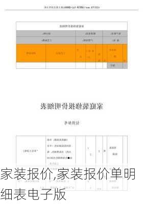 家装报价,家装报价单明细表电子版