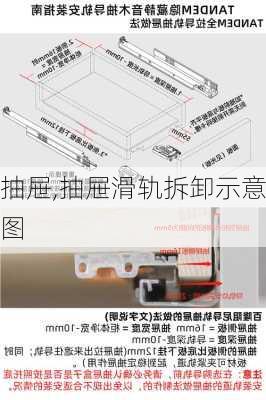 抽屉,抽屉滑轨拆卸示意图