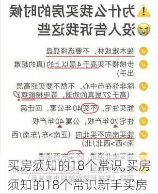 买房须知的18个常识,买房须知的18个常识新手买房