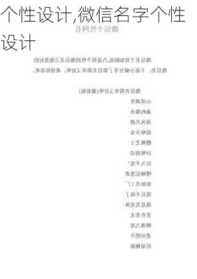 个性设计,微信名字个性设计