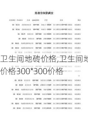 卫生间地砖价格,卫生间地砖价格300*300价格