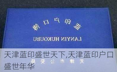 天津蓝印盛世天下,天津蓝印户口盛世年华