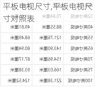 平板电视尺寸,平板电视尺寸对照表