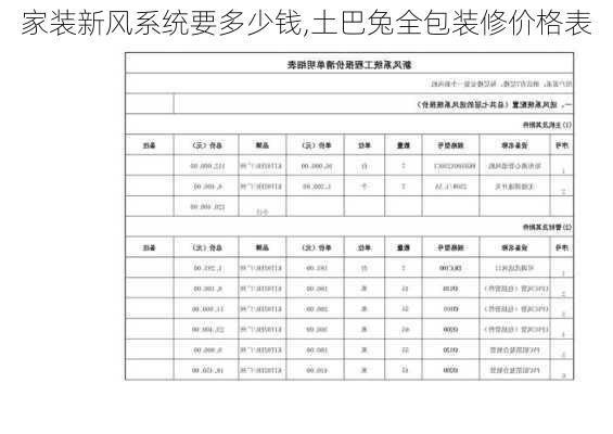 家装新风系统要多少钱,土巴兔全包装修价格表