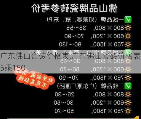 广东佛山瓷砖价格表,广东佛山瓷砖价格表75乘150