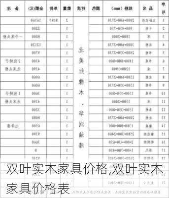 双叶实木家具价格,双叶实木家具价格表