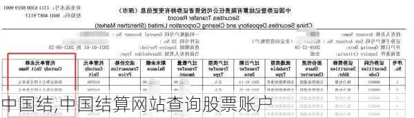 中国结,中国结算网站查询股票账户