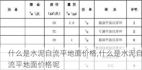 什么是水泥自流平地面价格,什么是水泥自流平地面价格呢