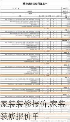家装装修报价,家装装修报价单