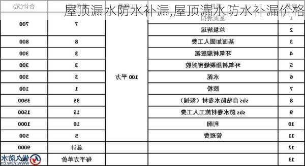 屋顶漏水防水补漏,屋顶漏水防水补漏价格