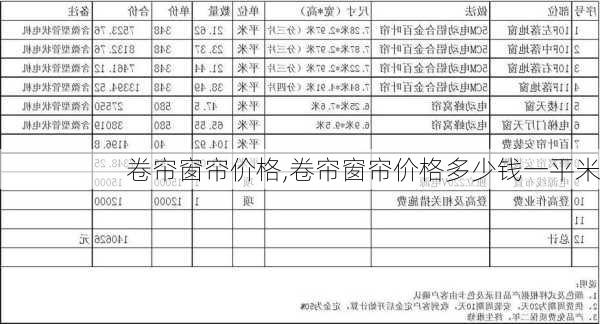 卷帘窗帘价格,卷帘窗帘价格多少钱一平米