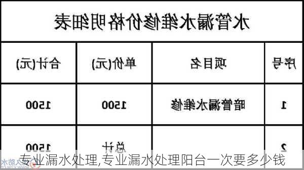 专业漏水处理,专业漏水处理阳台一次要多少钱