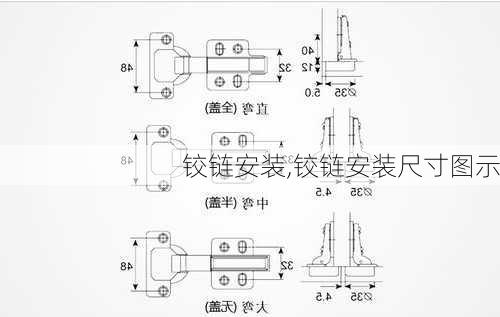 铰链安装,铰链安装尺寸图示