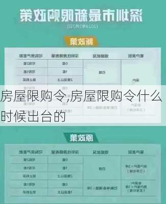 房屋限购令,房屋限购令什么时候出台的