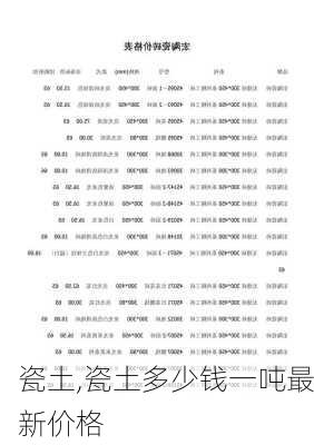 瓷土,瓷土多少钱一吨最新价格