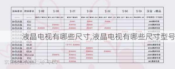 液晶电视有哪些尺寸,液晶电视有哪些尺寸型号