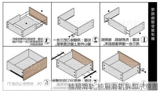 抽屉滑轨,抽屉滑轨拆卸示意图