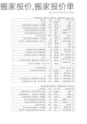 搬家报价,搬家报价单