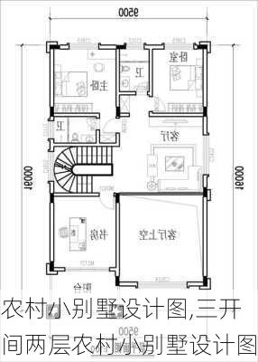 农村小别墅设计图,三开间两层农村小别墅设计图