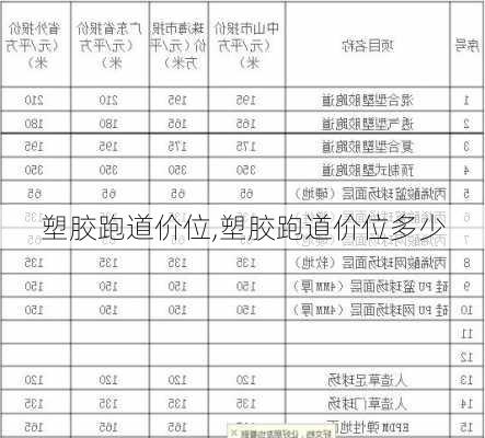 塑胶跑道价位,塑胶跑道价位多少